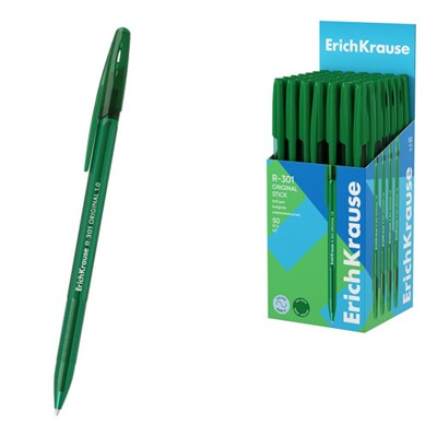 Ручка шариковая R-301 Stick Original зеленая 1.0мм 60971 ErichKrause