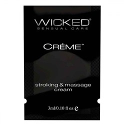 Крем для массажа и мастурбации Wicked Stroking and Massage Creme - 3 мл.