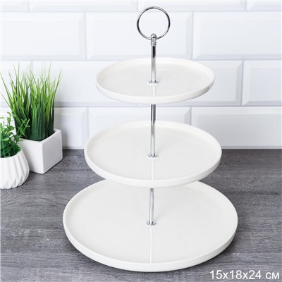 Ваза для фруктов 3-х ярусная 15/18/24 см / RFV-13 /уп 10/