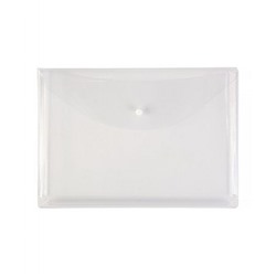 Папка с кнопкой А4 горизонтальная с расширением ПВХ, 180 мкм, прозрачная 2980 ДПС