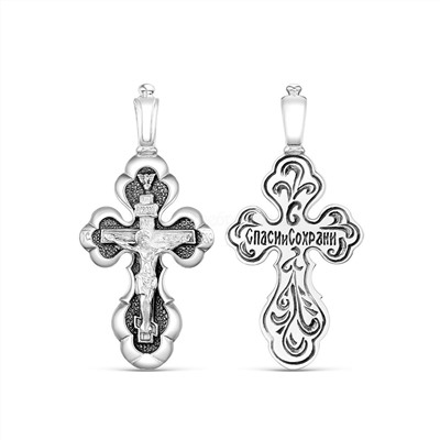 Крест из чернёного серебра - 3,3 см 925 пробы К3-134ч