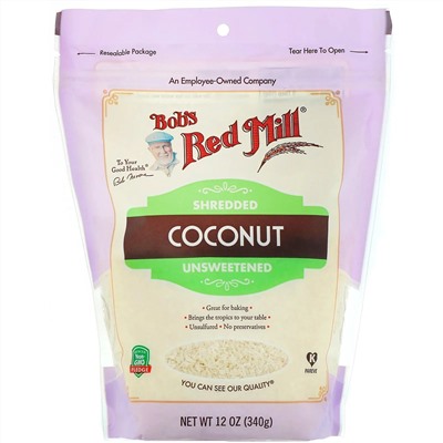 Bob's Red Mill, Кокосовая стружка, без сахара, 340 г