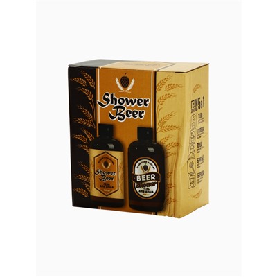 УЦЕНКА Набор Shower Beer, два геля для душа в круглых флаконах, 2х500