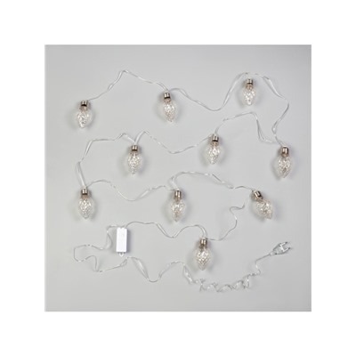 Гирлянда «Нить» 3 м с насадками «Лампочки шишки», IP20, прозрачная нить, 80 LED, свечение мульти, 8 режимов, 220 В