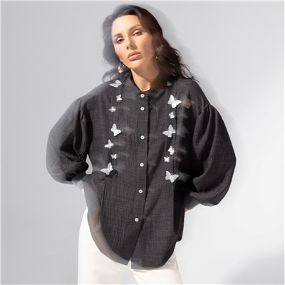 Рубашка с объемным декором, Нежный шум