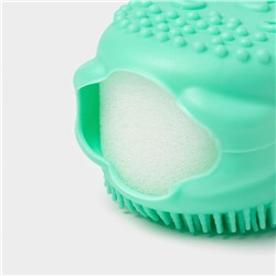 Щётка силиконовая для тела с поролоном Доляна «Мышонок», зелёная