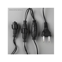 Гирлянда «Сеть» 2×1.5 м, IP44, УМС, тёмная нить, 192 LED, свечение белое, 220 В