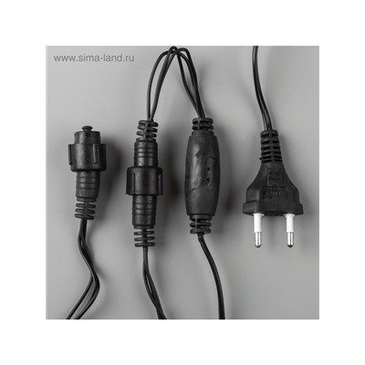 Гирлянда «Сеть» 2×1.5 м, IP44, УМС, тёмная нить, 192 LED, свечение белое, 220 В