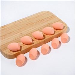 Спонжи для макияжа, набор - 10 шт., увеличиваются при намокании, бежевые