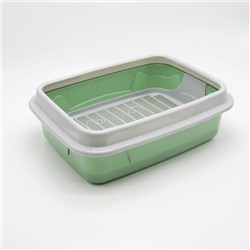 Туалет с бортом с сеткой, 45×34×15 см, серый/оливковый