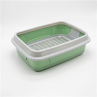 Туалет с бортом с сеткой, 45×34×15 см, серый/оливковый