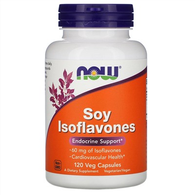 Now Foods, изофлавоны сои, 120 растительных капсул