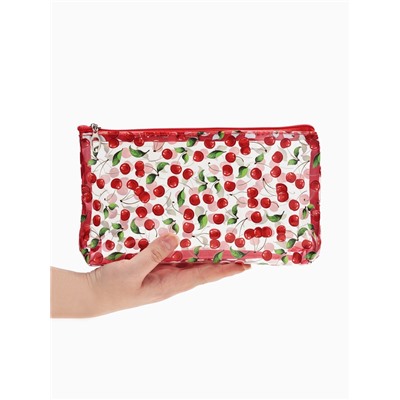 Косметичка женская Cherry lady, для бассейна, на молнии, прозрачная, красная