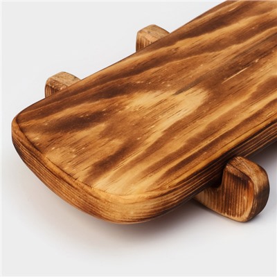 Доска разделочная деревянная для подачи на ножках в обжиге Wild Kitchen, 31×14,5×7 см, цельный массив кедра