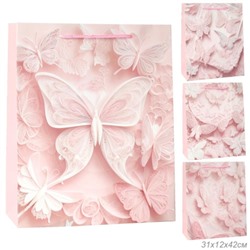 Пакет подарочный 31х42х12см Бабочка / 5503ХL /уп 12/300/210 г