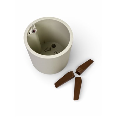 Кашпо для цветов «Флориан», 19 л, d=30 см, h=44.7 см, пластиковое, с автополивом, на ножках, белое