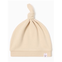 Шапочка детская с узелком MINAKU Nature, размер 42, бежевая