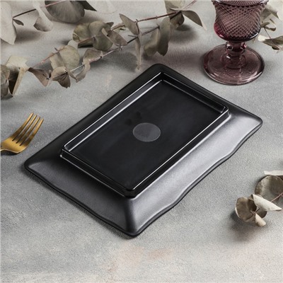 Блюдо для подачи «Чёрный Восток», 25.5×17.2×3 см, пластик, чёрное