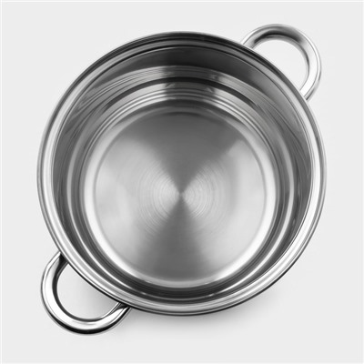 Кастрюля Доляна «Классика», 2.2 л, d=19 см, капсульное дно, нержавеющая сталь