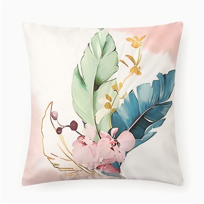 Наволочки декоративные Этель «Тропики» набор 4 шт., 40×40 см, велюр