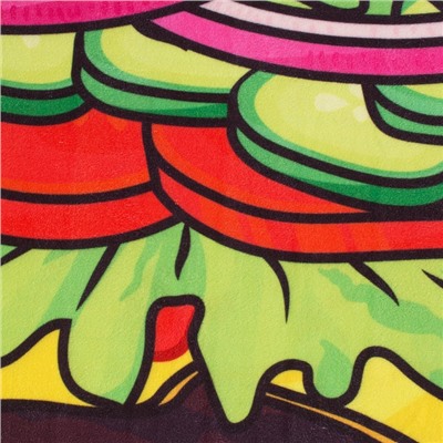 Полотенце пляжное «Гамбургер», 134×150 см, 100 % п/э