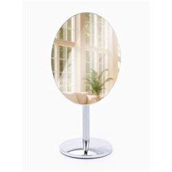 Зеркало настольное, овальное, на ножке, 14.5×29 см, (14.5×19.5 см), цвет серебряный