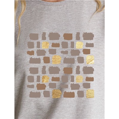 Свободная футболка с принтом из премиального хлопка с эластаном