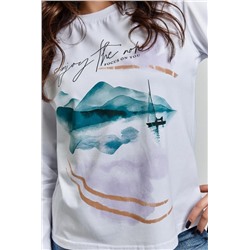 Туника 67085 (Белый_акварельный бриз)