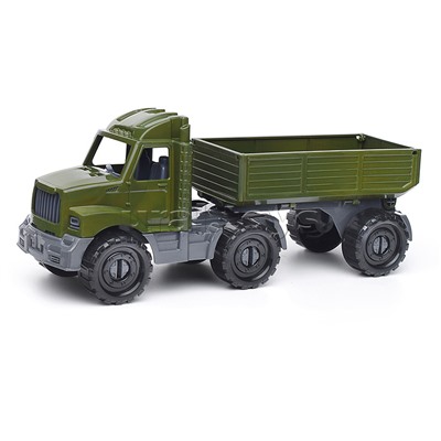Машинка Тягач "Бизон" бортовой с прицепом Военный