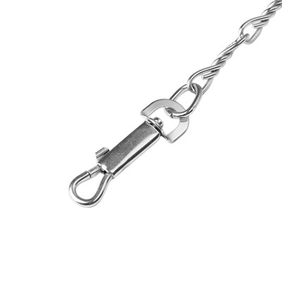 Поводок металлический витой, 180 см × 2 м, с нейлоновой ручкой