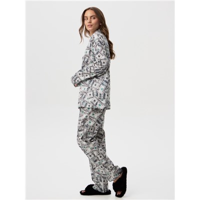 Пижама женская (рубашки, брюки) KAFTAN «Баксы», размер 44-46, зелёная