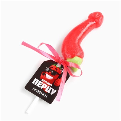 Леденец на палочке «Крутому перцу», вкус: клубника, 18 +