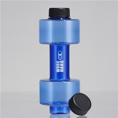 Бутылка для воды WORK HARD, 550 мл, 21×8 см, синяя