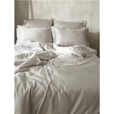 Простыня на резинке 2-спальная SL Home Tencel, 160×200+30 см, светло-серая, тенсель