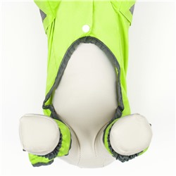 Комбинезон для собак, демисезонный с козырьком, размер S (ДС 28, Ог 41, ОШ 31 см), зелёный