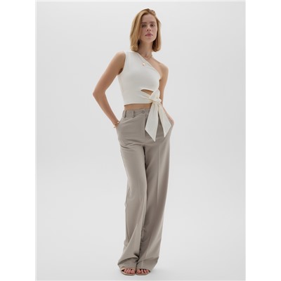 Топ с завязкой на талии женский MINAKU : Casual Collection, белый, размер 46