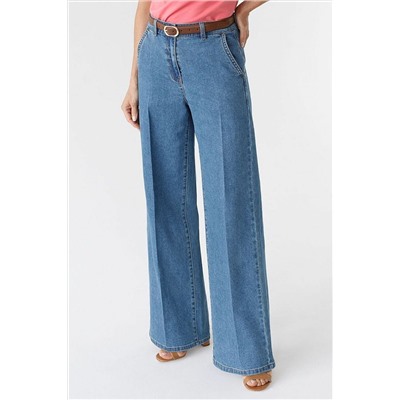 Прямые джинсы трубы со стрелками из эластичного денима VILATTE, 1230657