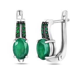 Серьги, изумруд берилл , наноизумруд, SL-RIC72