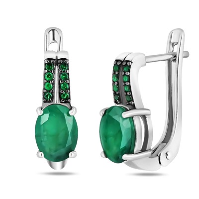 Серьги, изумруд берилл , наноизумруд, SL-RIC72