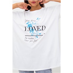 Футболка с цветами оверсайз, арт. 2803 НАТАЛИ, 1045731