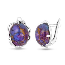 Серьги, бирюза аризонская, СПН1775