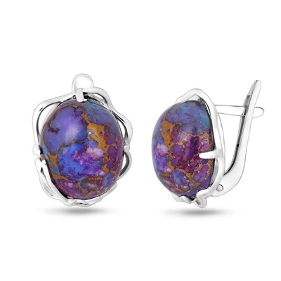 Серьги, бирюза аризонская, СПН1775