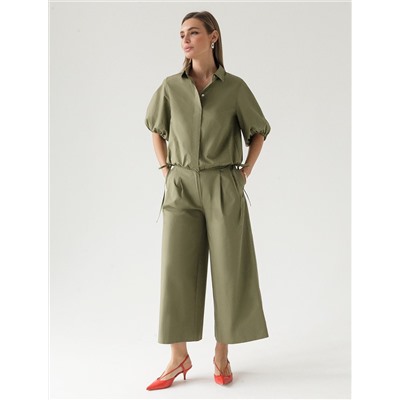 Кюлоты А-силуэта из легкого хлопкового поплина