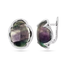 Серьги из серебра флюорит, МЦВА170