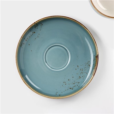 Чайная пара Magistro «Церера», 2 предмета: чашка 250 мл, блюдце d=16.5 см, фарфор, голубая