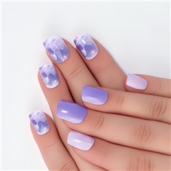 Накладные ногти «Сирень», 24 шт., с клеевыми пластинами, форма мягкий квадрат, сиреневые