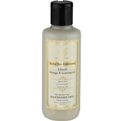 Khadi Natural Кондиционер для волос "Апельсин + Лемонграсс" (без парабенов и СЛС) 210мл