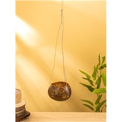 Подсвечник подвесной из кокоса, 9-12 см, коричневый