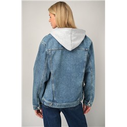 Женская джинсовая куртка с капюшоном Happyfox