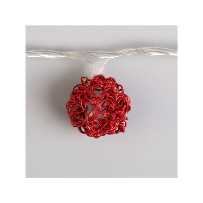 Гирлянда «Нить» 4 м с насадками «Шарик проволока», IP20, прозрачная нить, 20 LED, свечение мульти, 8 режимов, 220 В